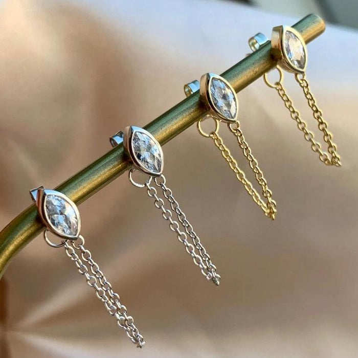 MARQUEE CHAIN EARRINGS - GOLD
