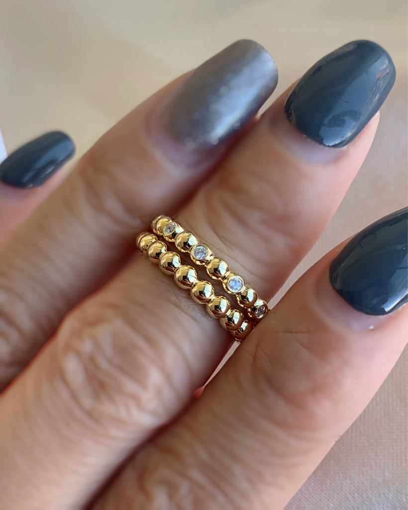 Dot Stone Ring - Gold