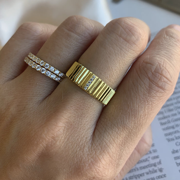 Wide textured Ring