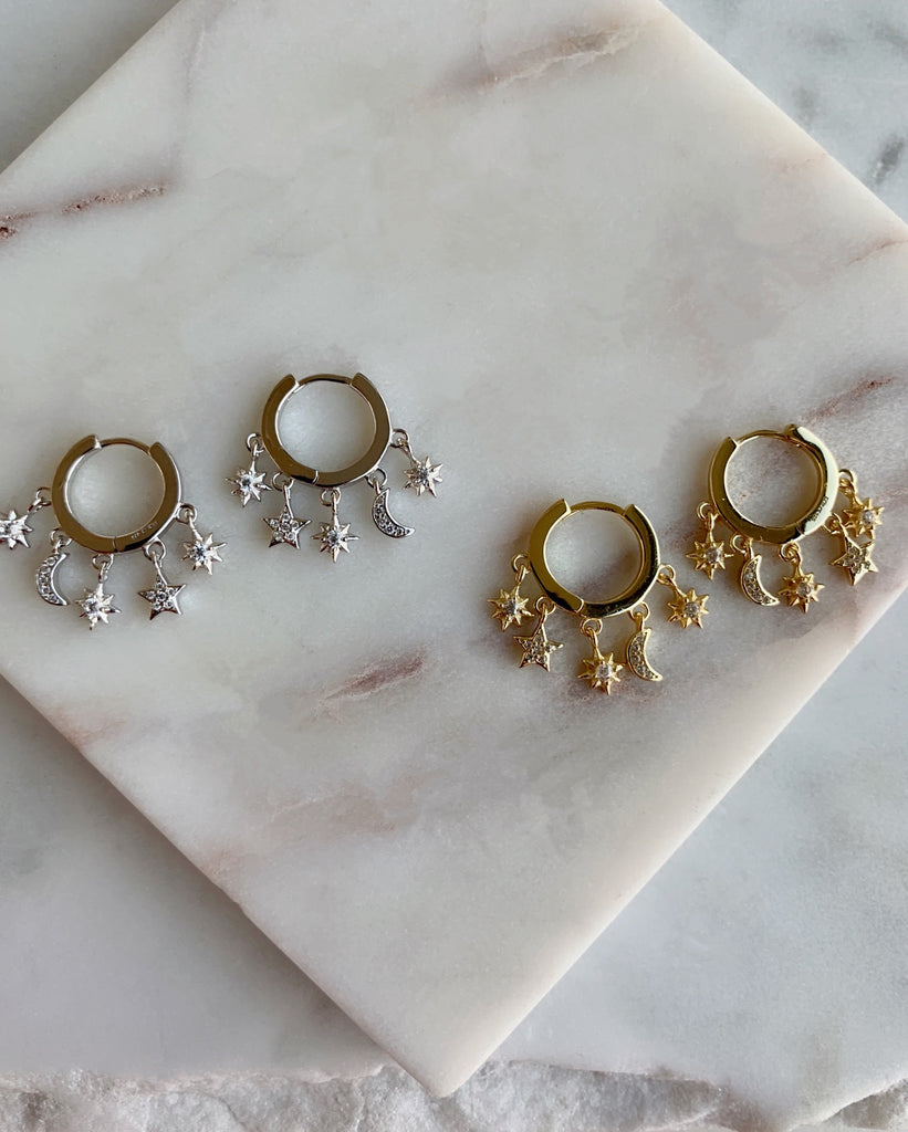 Charm Hoop Earrings - SILVER - Fala Jewelry