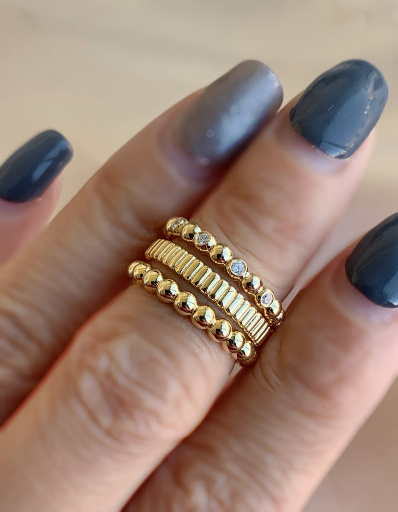 Dot Stone Ring - Gold
