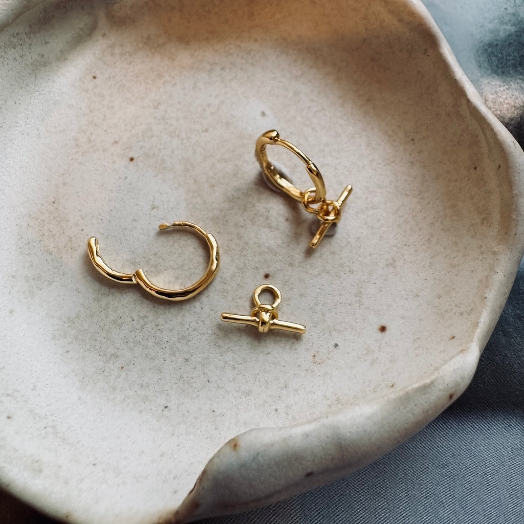 Knot Dangle Hoop Earrings