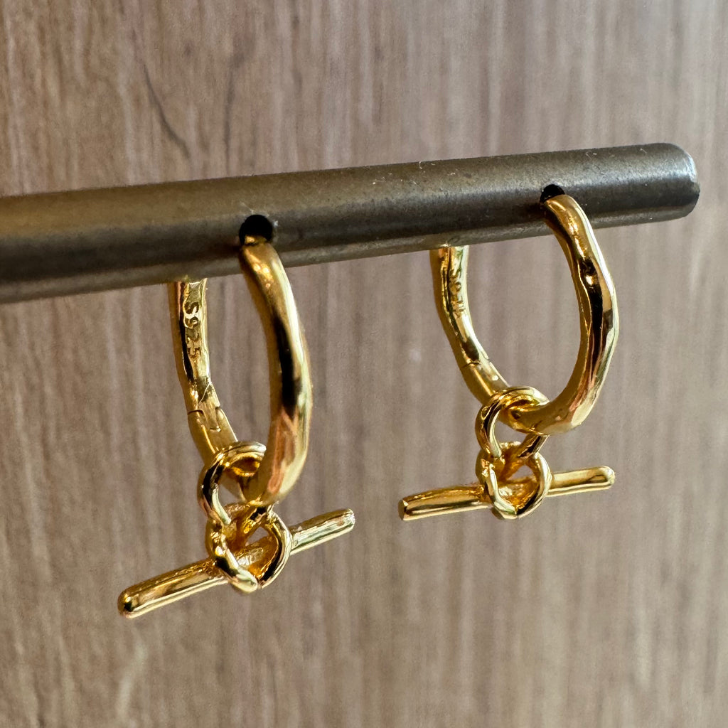 Knot Dangle Hoop Earrings