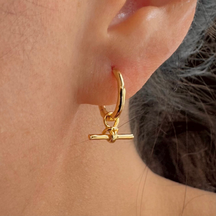 Knot Dangle Hoop Earrings