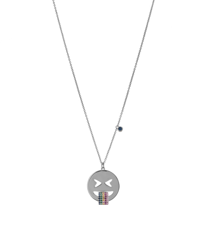 Emoji Necklace - Rainbow - SILVER - Fala Jewelry