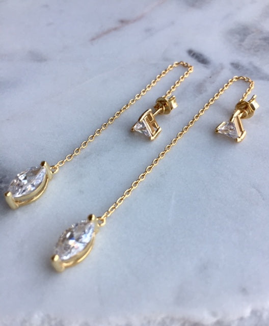 MUTI THREADER EARRINGS - GOLD - Fala Jewelry