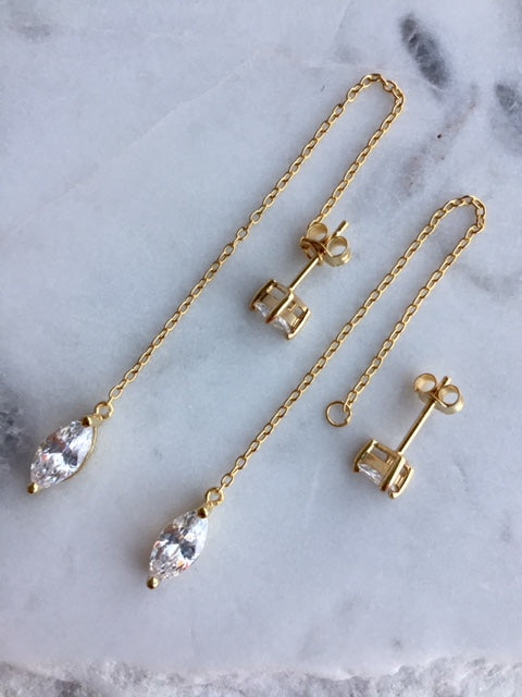 MUTI THREADER EARRINGS - GOLD - Fala Jewelry