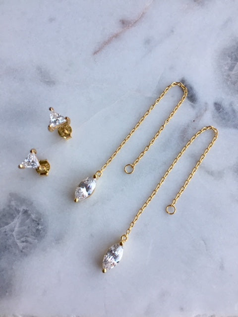 MUTI THREADER EARRINGS - GOLD - Fala Jewelry