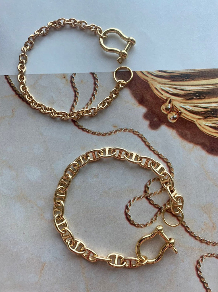 Double Pure Brass Infinity Chain Bracelet - OMishka