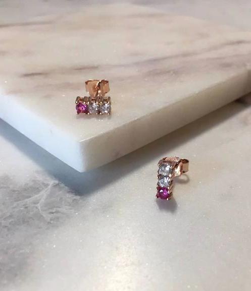 BAR STUD EARRINGS - ROSE GOLD - Fala Jewelry