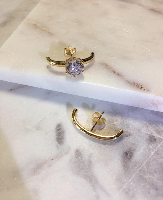 UNEVEN BAR EARRINGS - GOLD - Fala Jewelry