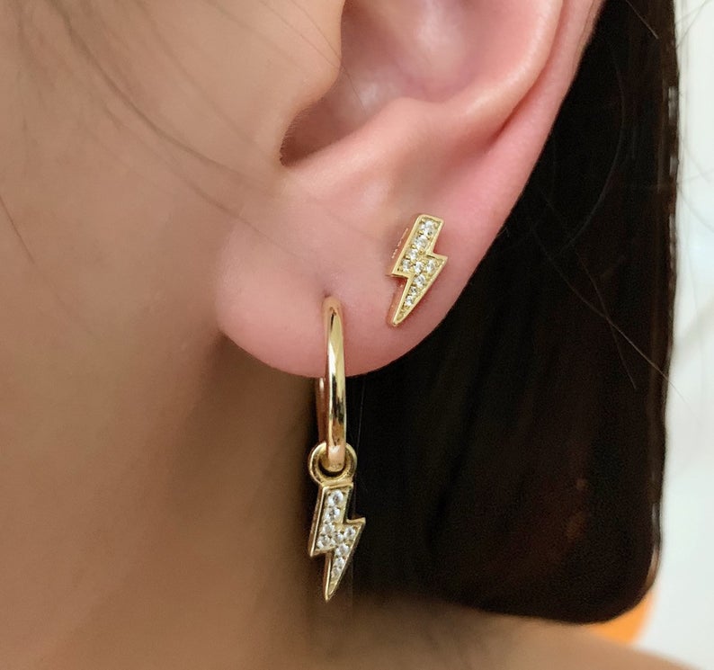 Lightning Bolt Stud Earrings