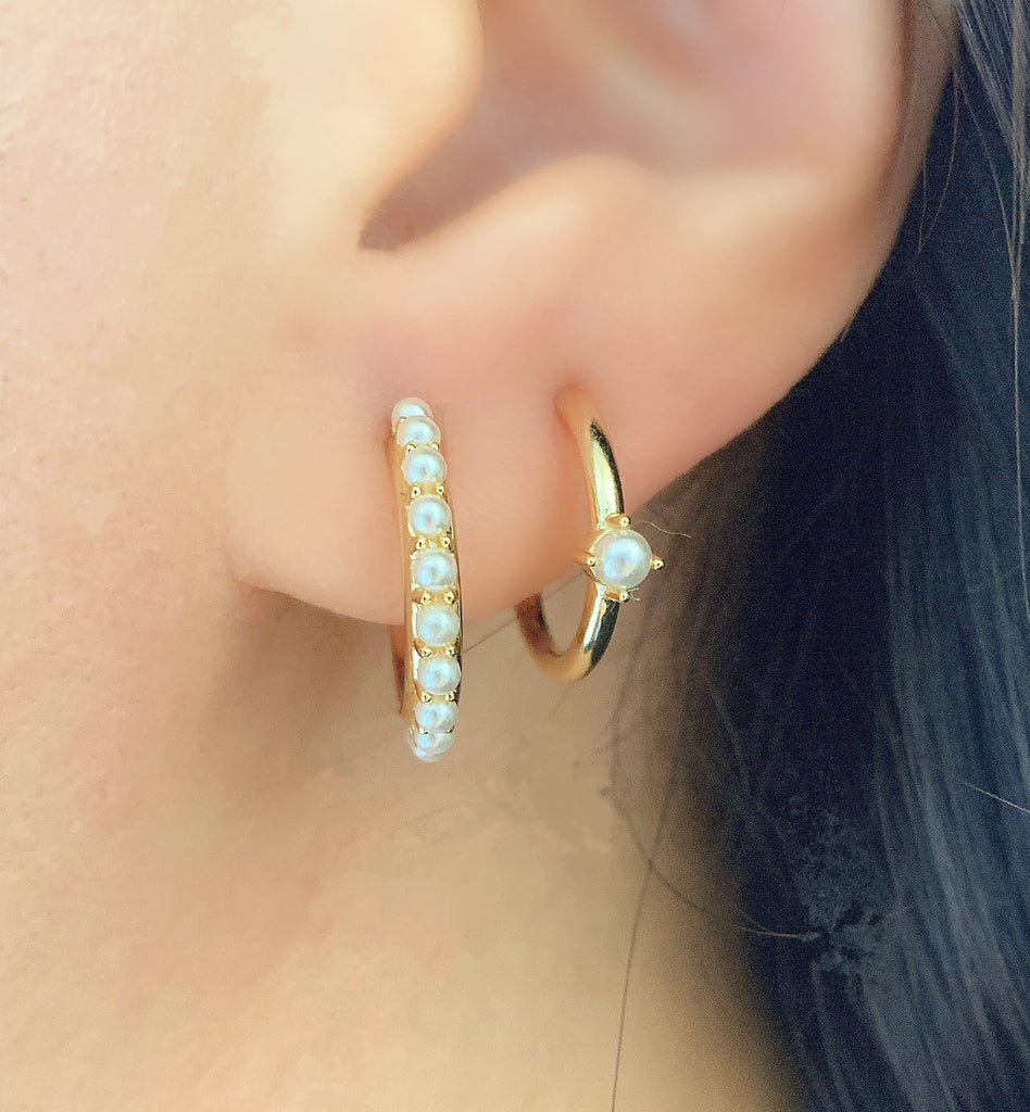 Pearl Hoop Earrings