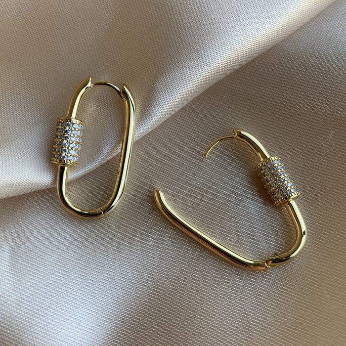 LOCK HOOP EARRINGS