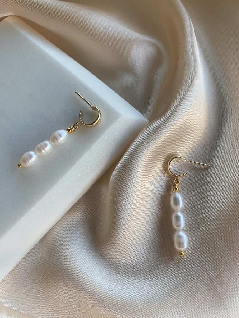 Pearl Hoop Earrings