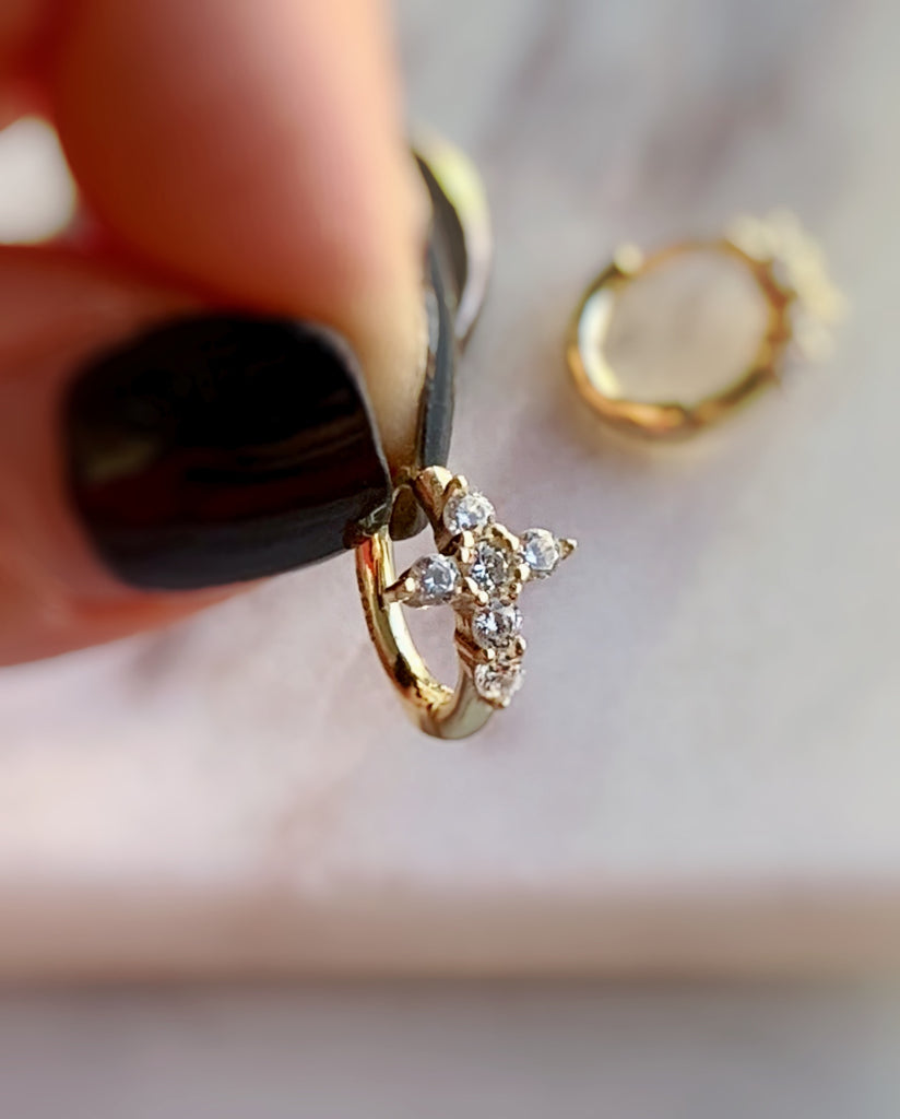 Cross Hoop Earrings - GOLD - Fala Jewelry