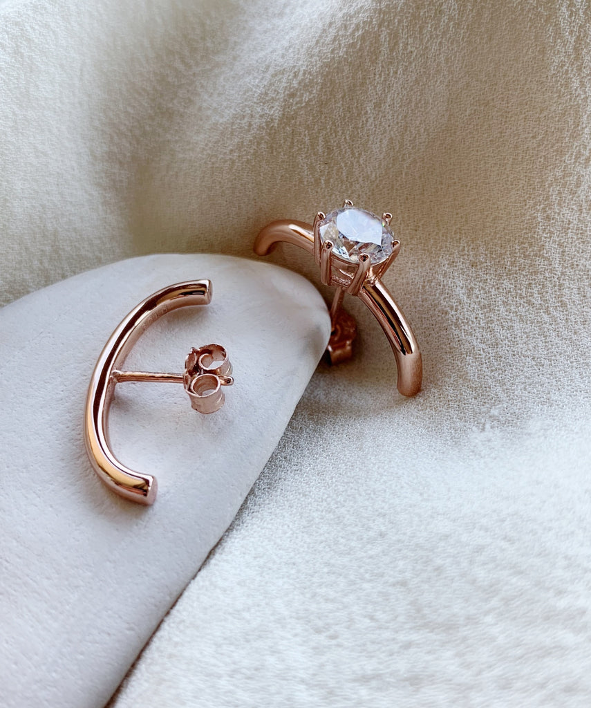 SUSPENDER EARRINGS - ROSE GOLD