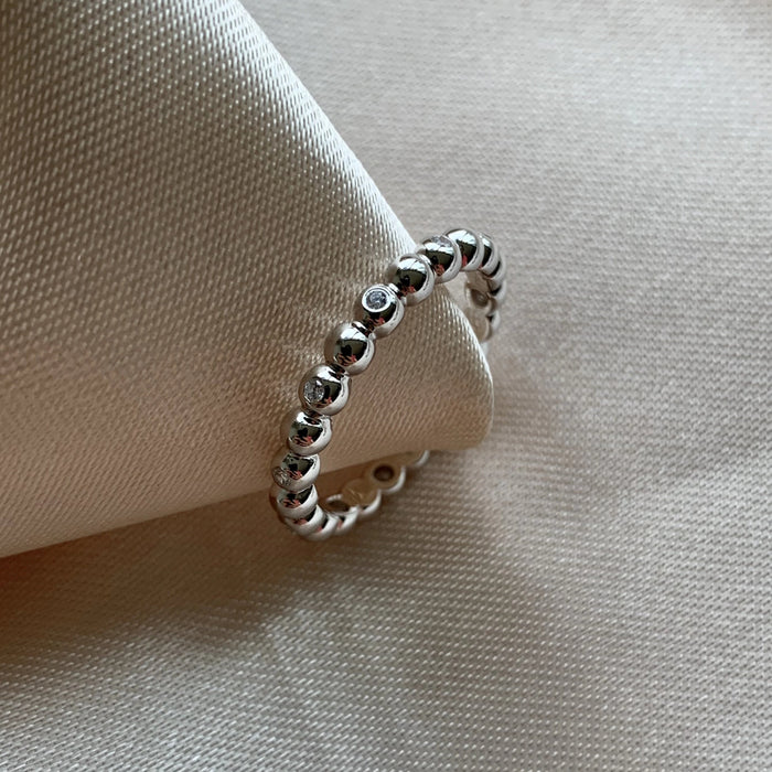 Dot Stone Ring - Silver