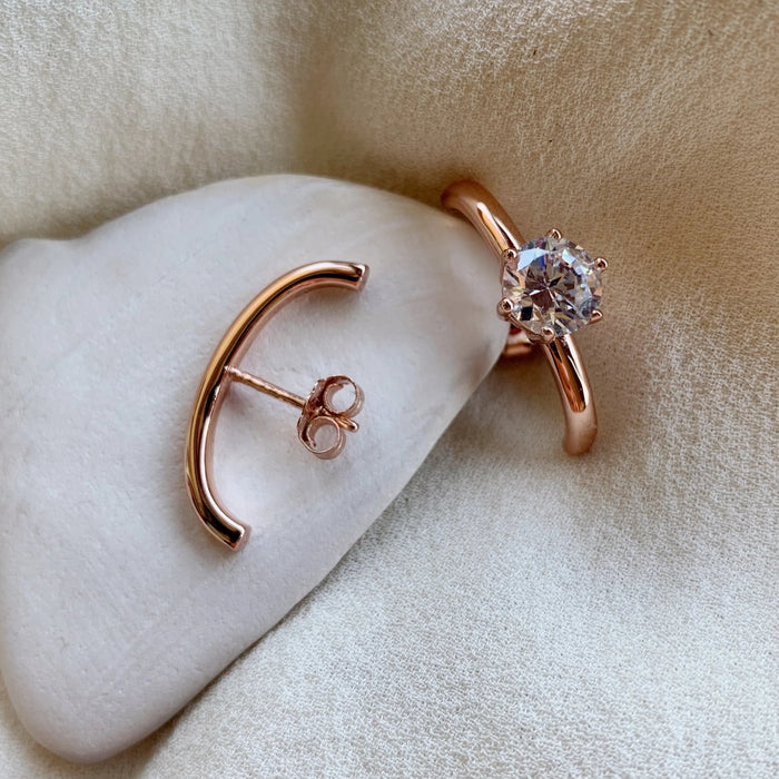 SUSPENDER EARRINGS - ROSE GOLD