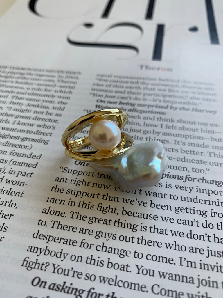 Sol- Floating Pearl Ring. – LAYANI Fine Jewelry