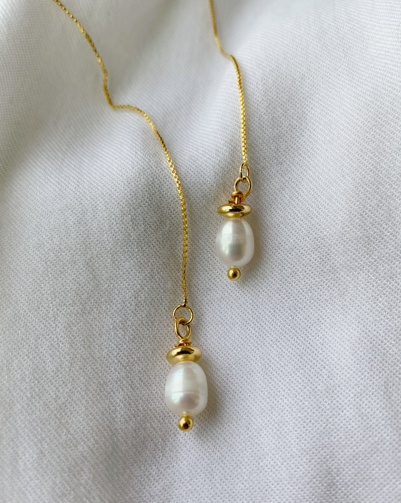 PEARL THREADER EARRINGS