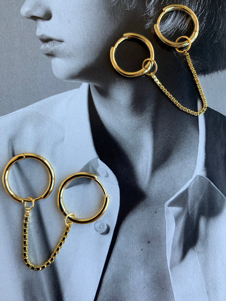 HOOP CHAIN EARRINGS