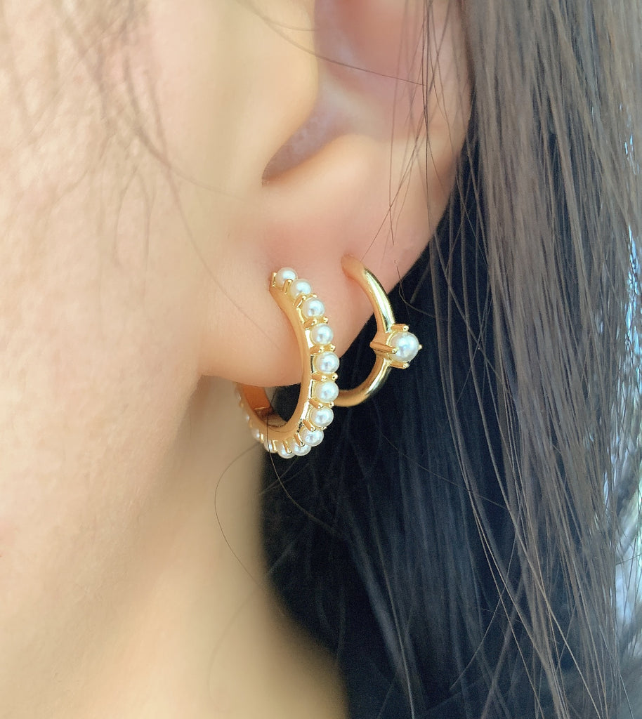 Pearl Hoop Earrings