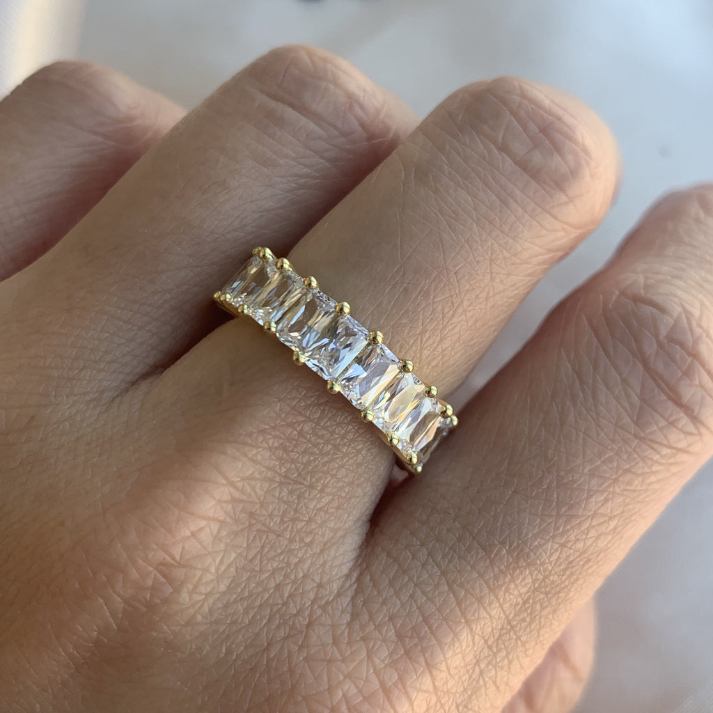Dainty CZ Stacking Ring Gold Minimalist Ring CZ Ring Rope 