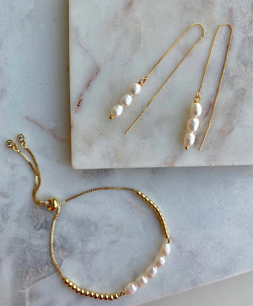 PEARL THREADER EARRINGS