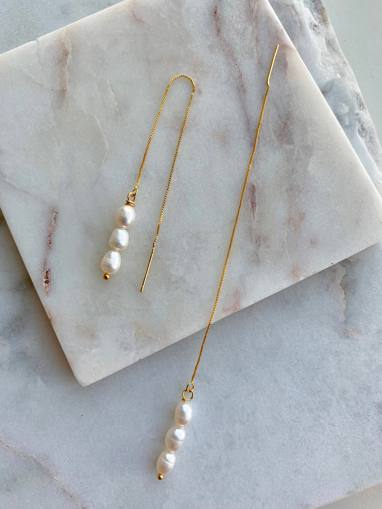 PEARL THREADER EARRINGS