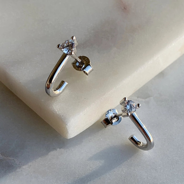 SUSPENDER EARRINGS - SILVER