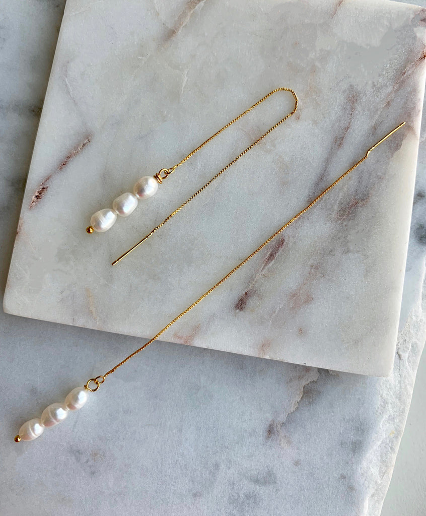 PEARL THREADER EARRINGS