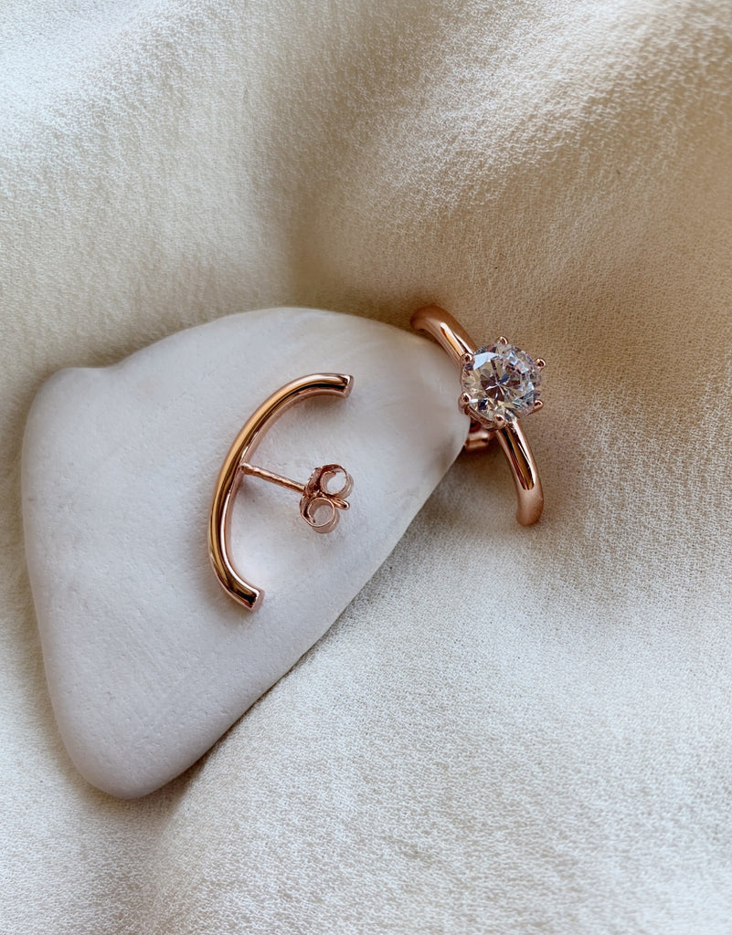 SUSPENDER EARRINGS - ROSE GOLD