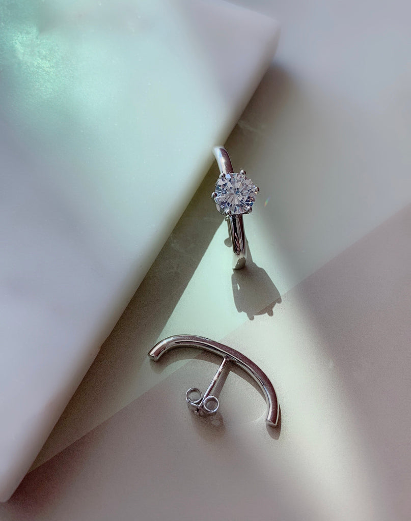 SUSPENDER EARRINGS - SILVER