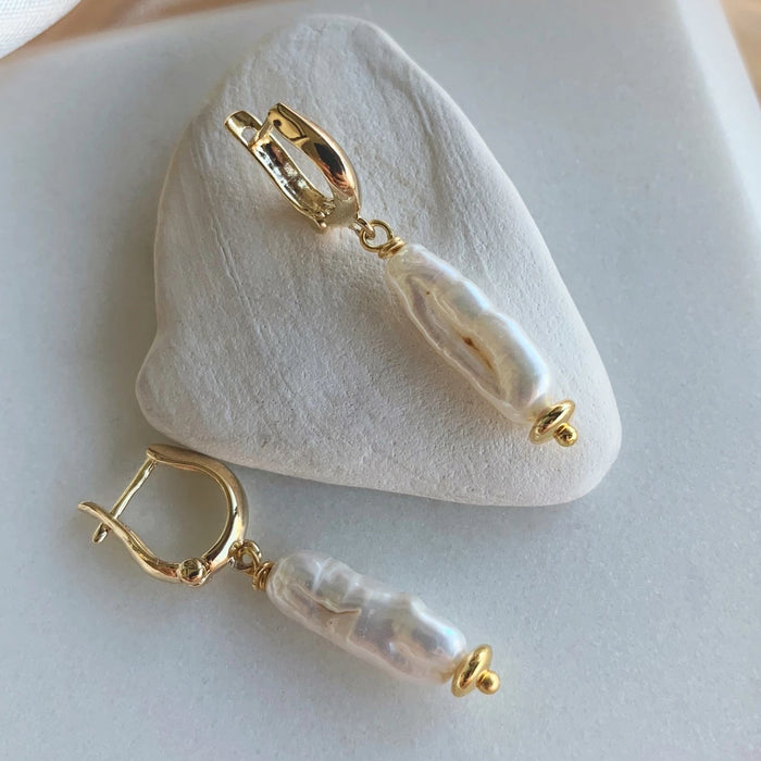 Pearl Hoop Earrings