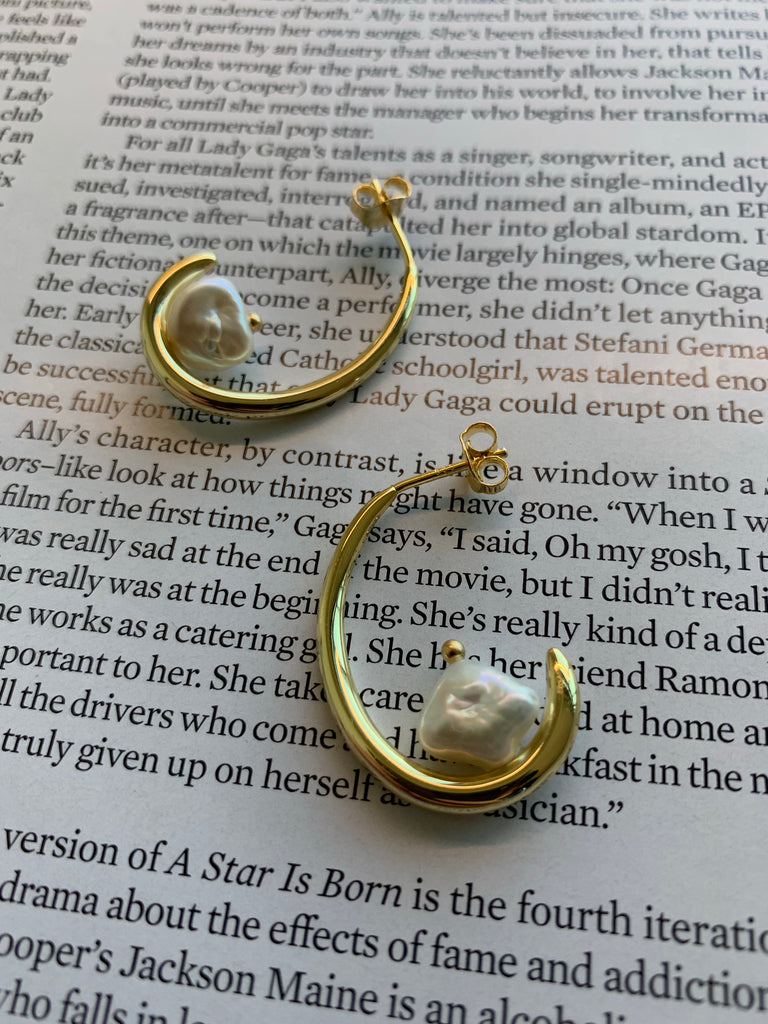 Pearl Hoop Earrings