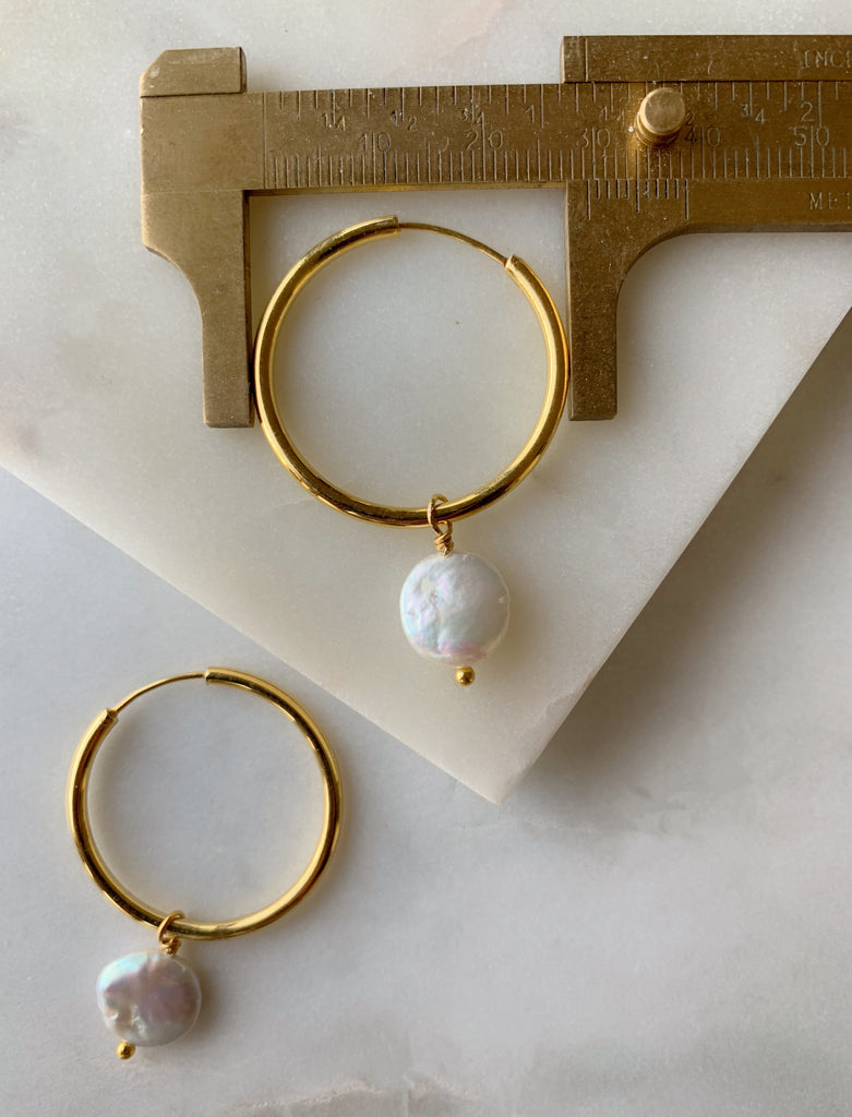 COIN Pearl Hoop Earrings