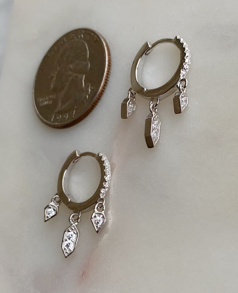 CHARM HOOP EARRINGS - SILVER