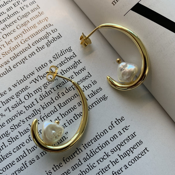 Pearl Hoop Earrings