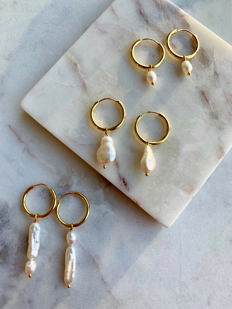 Pearl Hoop Earrings