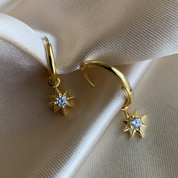 Star Hoop Earrings - GOLD